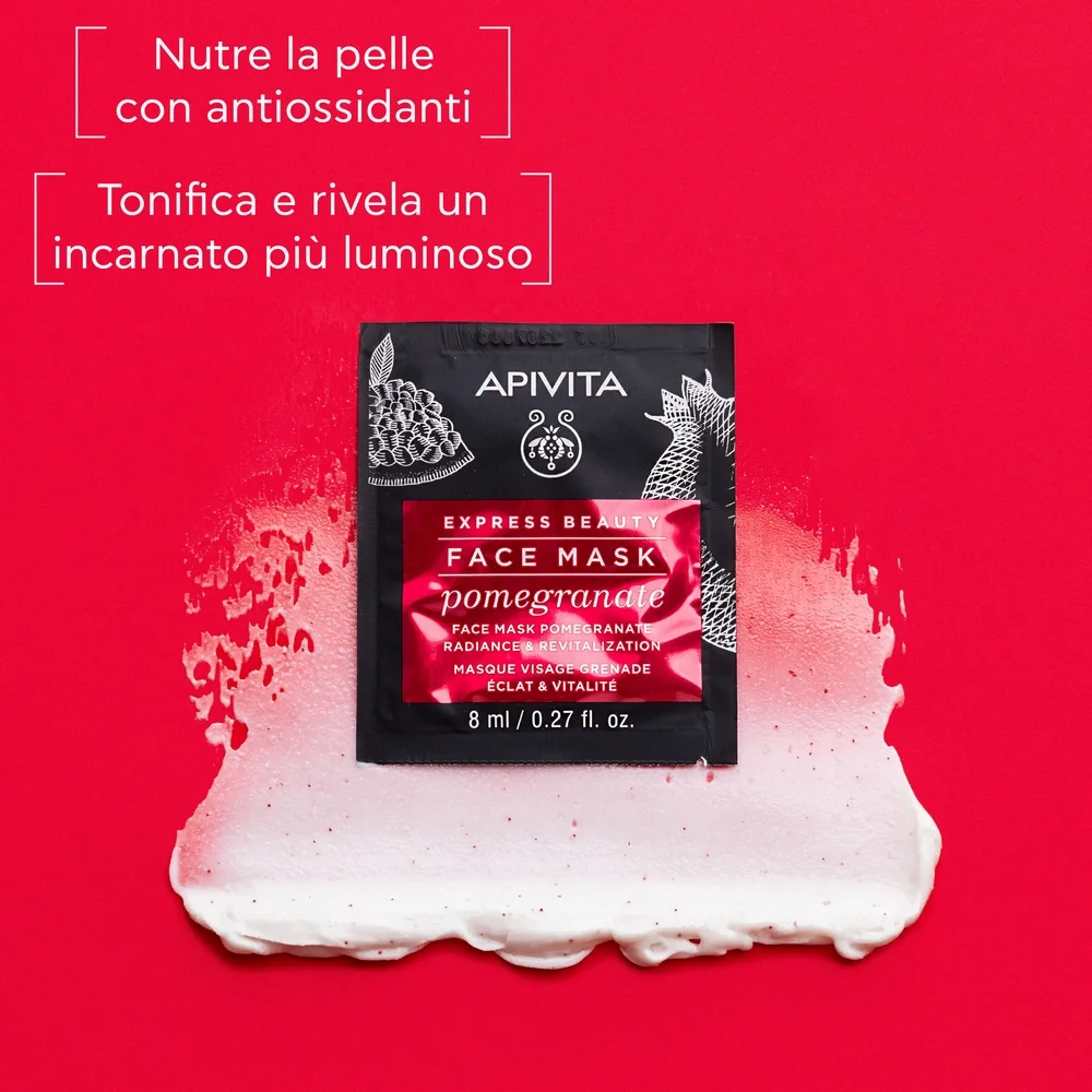 Apivita Express Pomegranate 2 X 8 Ml Maschera Viso Illuminante