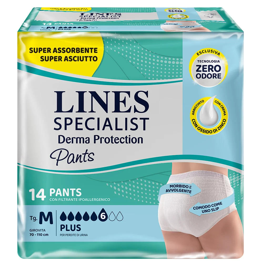 Lines Specialist Derma Pants Plus M 14 pezzi Assorbenti per Incontinenza