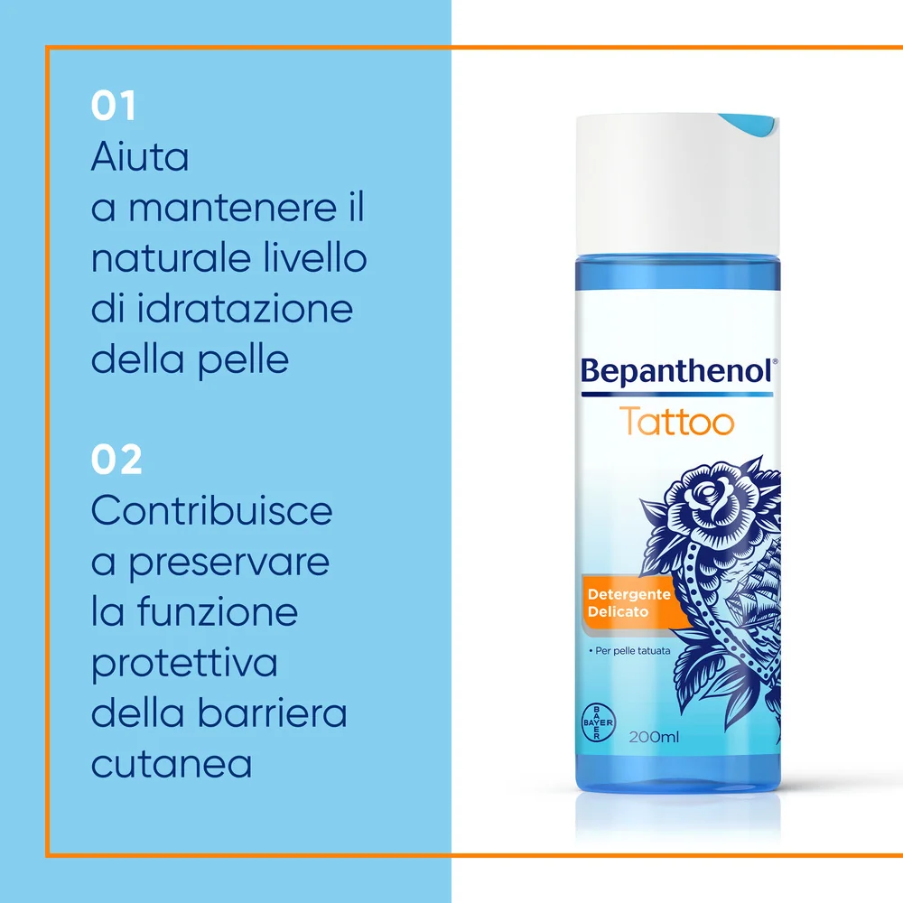 Bepanthenol Tattoo Detergente Delicato 200ml Tatuaggi