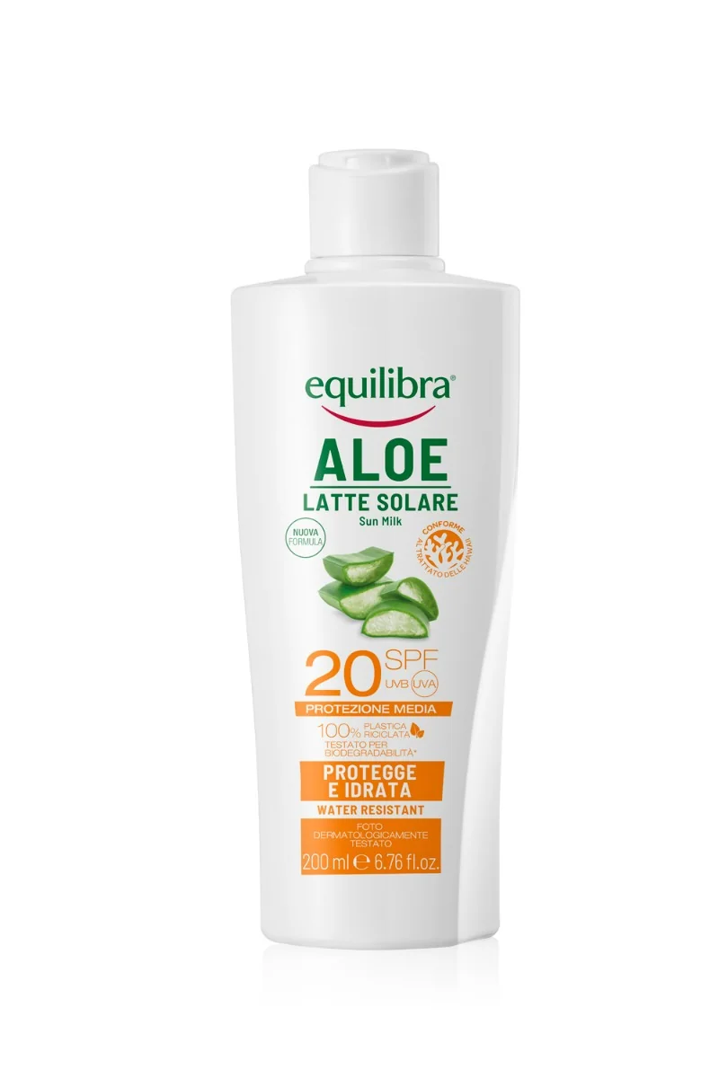 Equilibra Latte Solare Aloe Spf 20 200 ml Protezione Solare