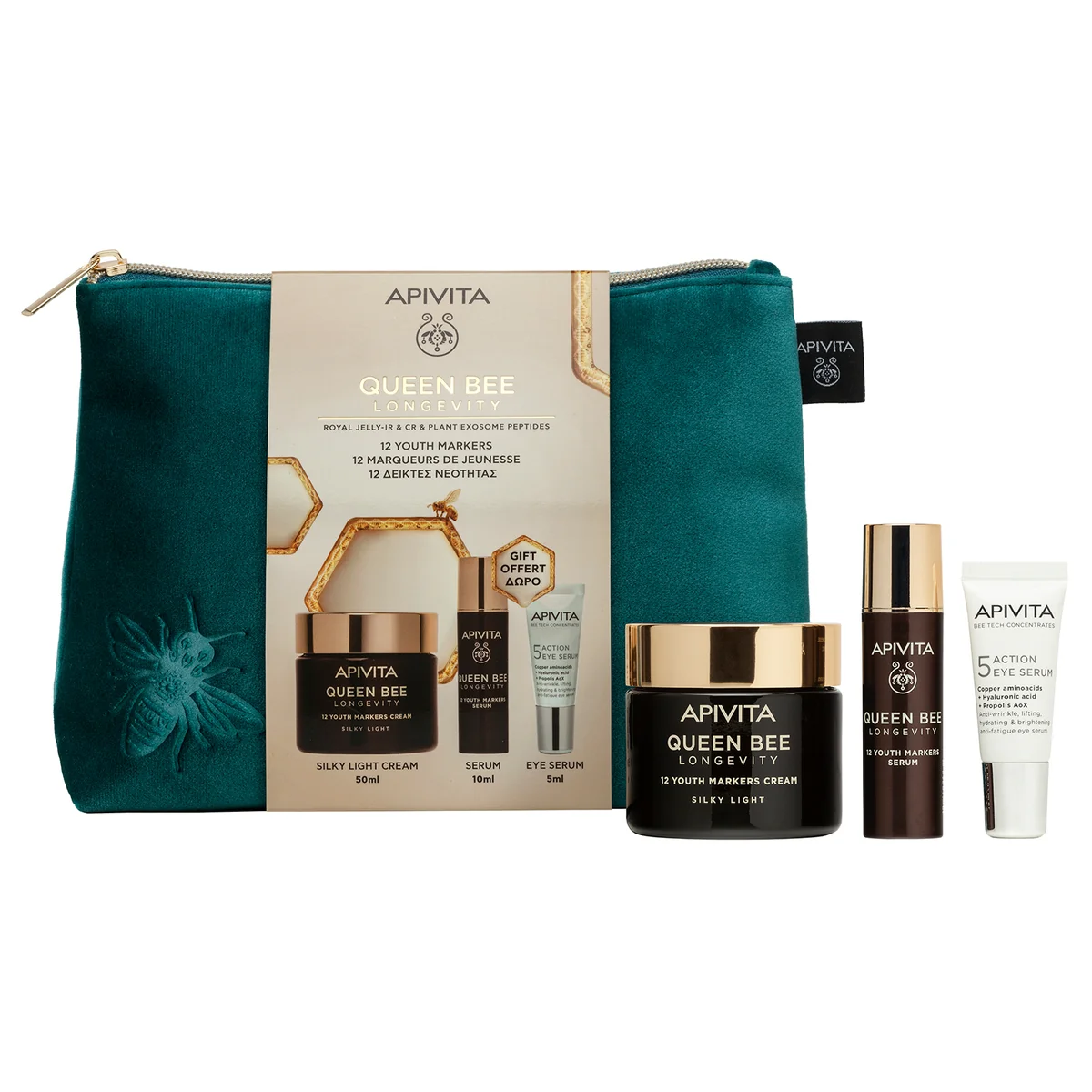 Apivita Pro Xm Queen Bee Light Crema Routine 3 Pezzi