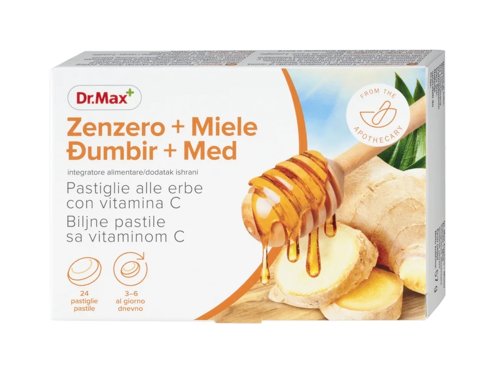 Dr. Max Caramelle Gola Zenzero e Miele 24 Pezzi Mal di Gola