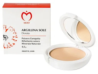 Most Argillina Sole Polvere Compatta Cosmetica Colore Dorato 8,5 g