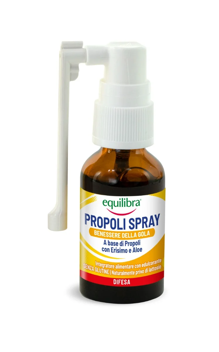 Equilibra Propoli Spray 20 ml Con Propoli, Erisimo e Aloe benessere della gola
