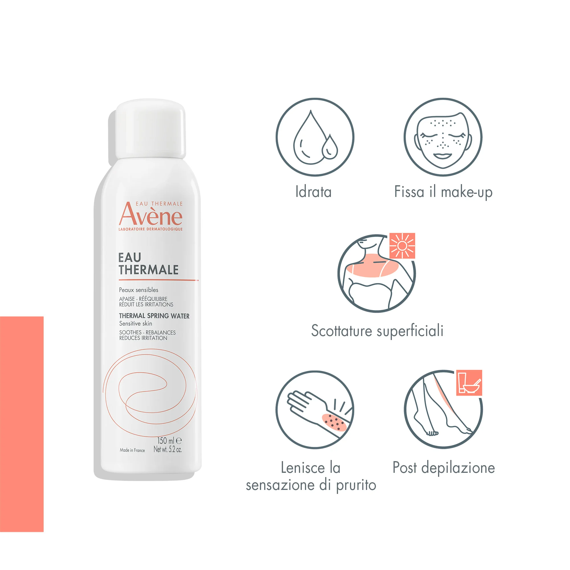 Eau Thermale Avène Acqua Termale Avène Spray Lenitiva e Rinfrescante 300 ml Pelle Sensibile, Intollerante o Allergica