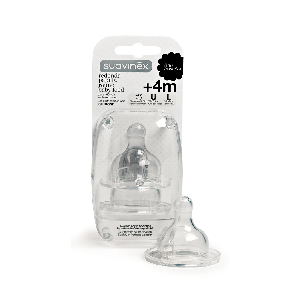 Suavinex Tettarella Pappa In Silicone +4 Mesi 2 Pezzi
