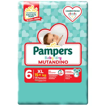 Pampers Baby Dry Mutandino Taglia 6 EXTRA LARGE Small Pack 14 Pezzi 