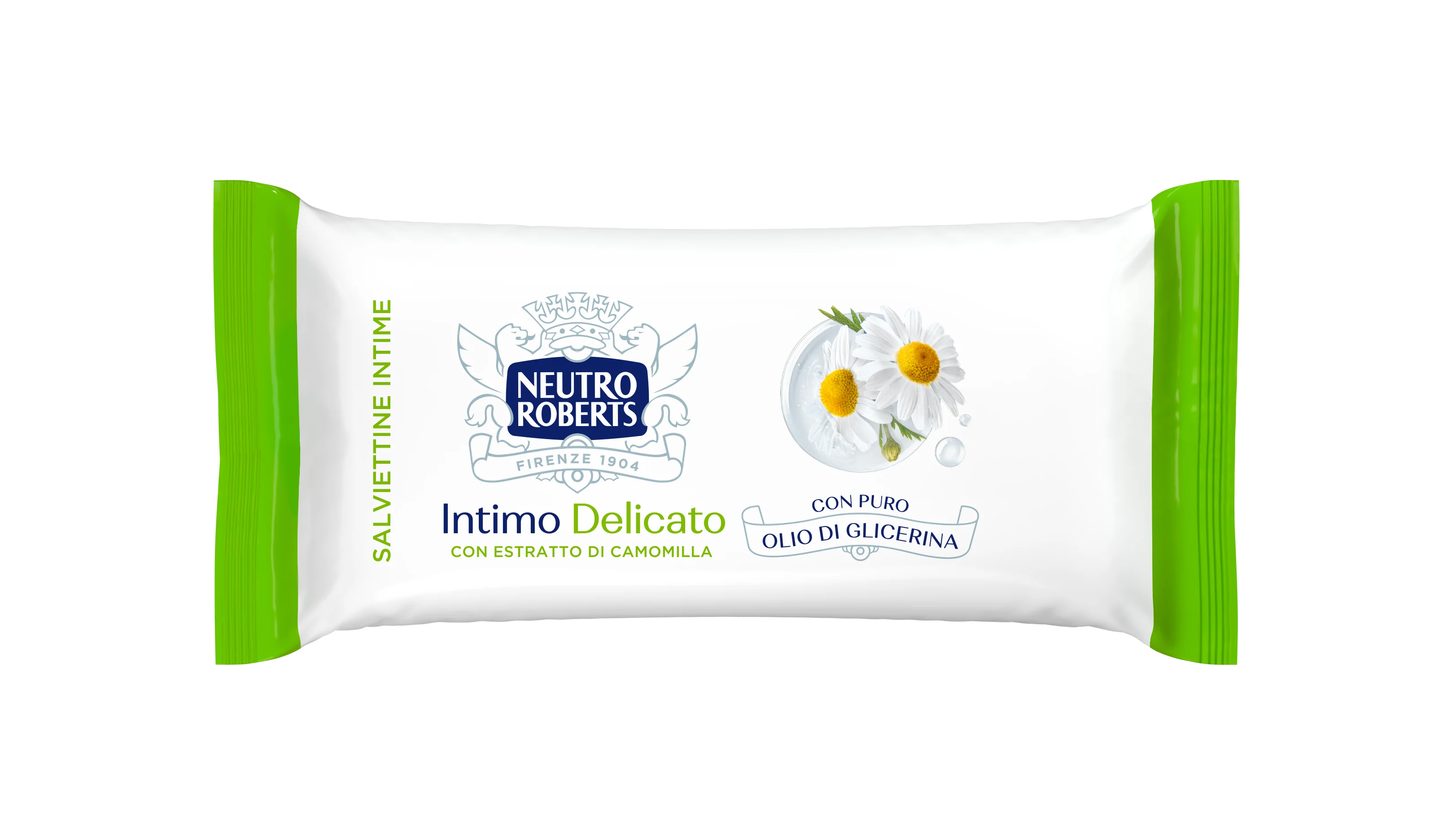 Intima Roberts Salviettine Intime Camomilla 12 Pezzi Con estratto di camomilla 100% Naturale