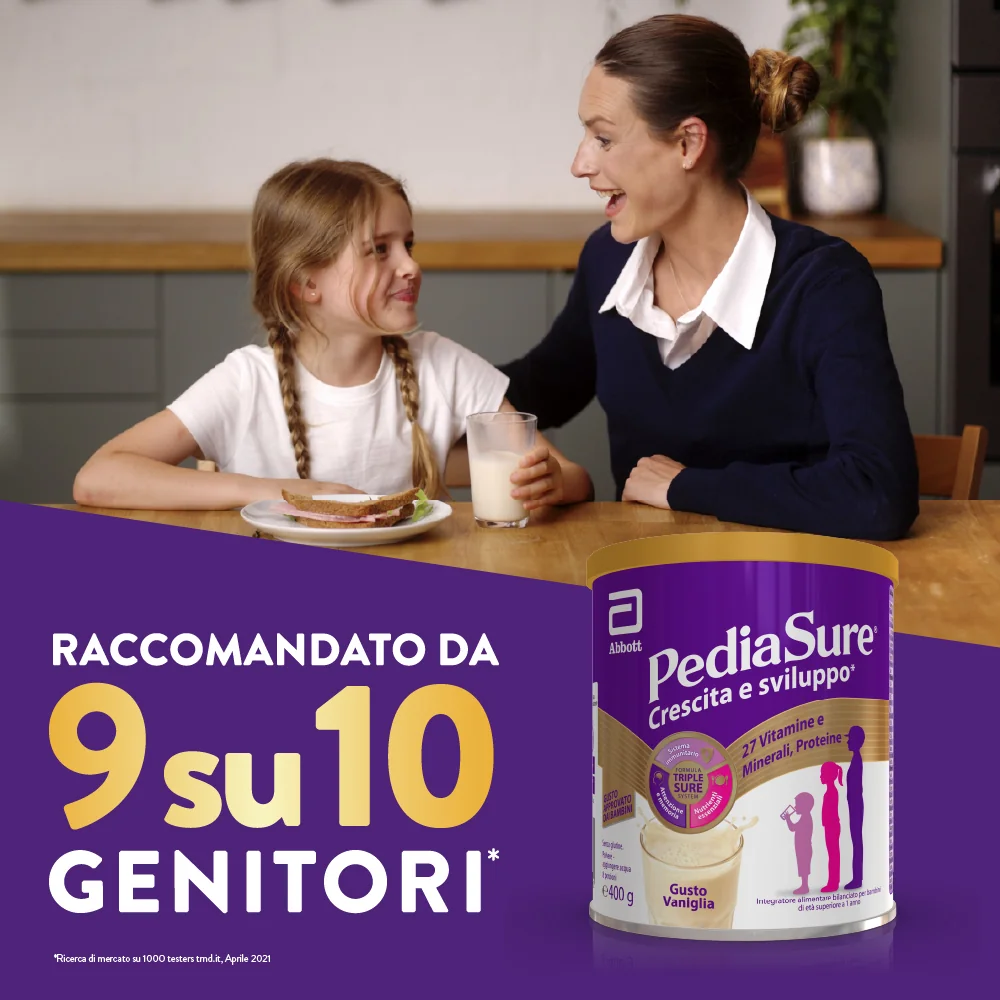 Pediasure Crescita E Sviluppo Integratore Multivitaminico Per Bambini 400g Gusto Vaniglia Integratore per la Crescita