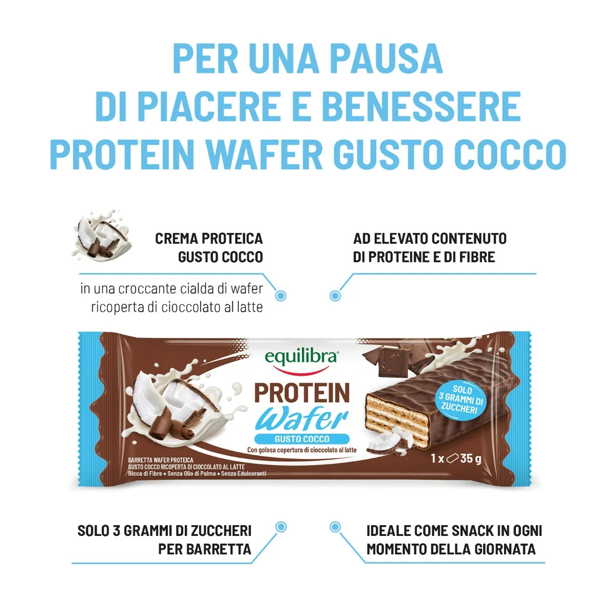 Protein Wafer Cocco Barretta 35 g Barretta Proteica