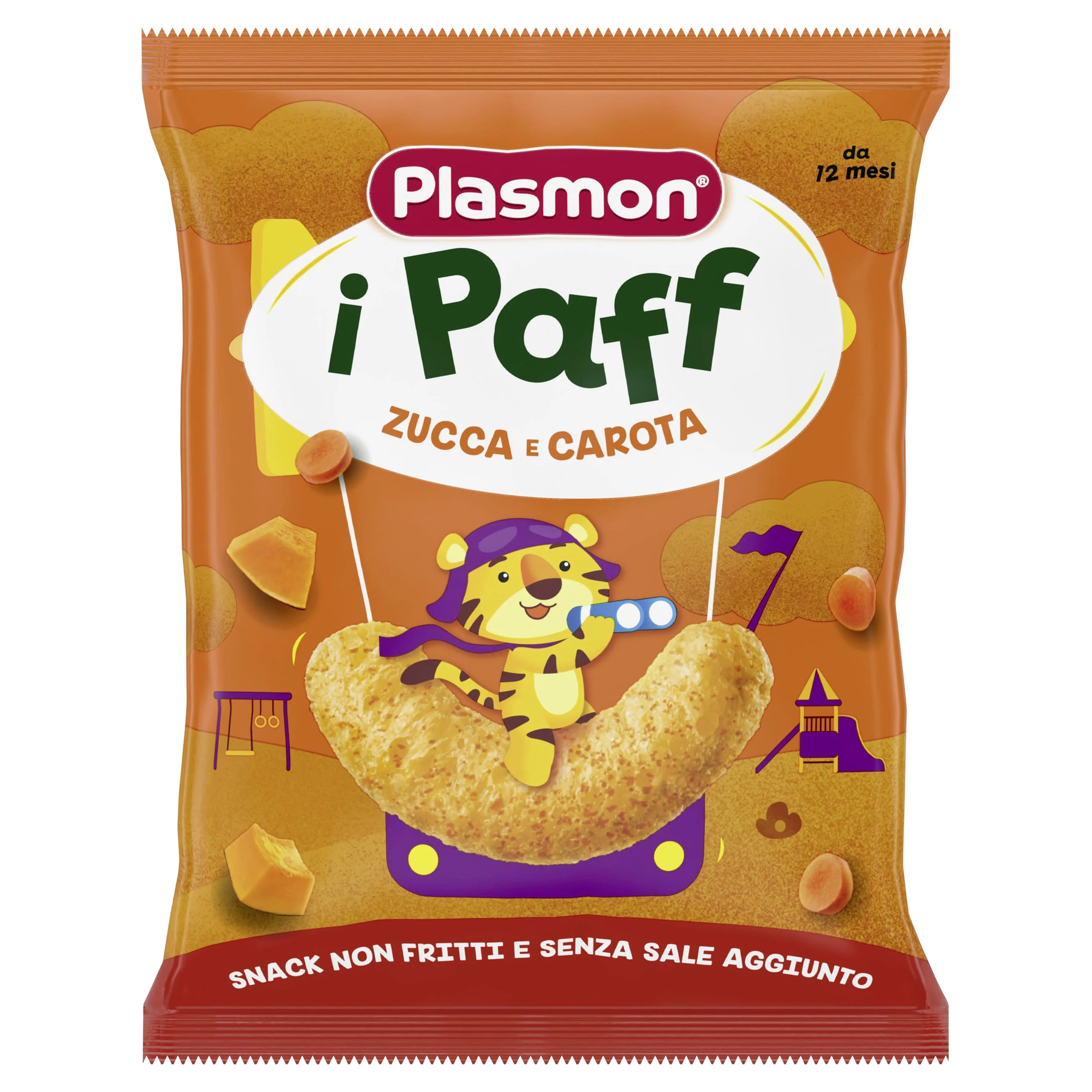 Plasmon Paff Zucca e Carote 15 g Non Fritti e Senza Sale Aggiunto