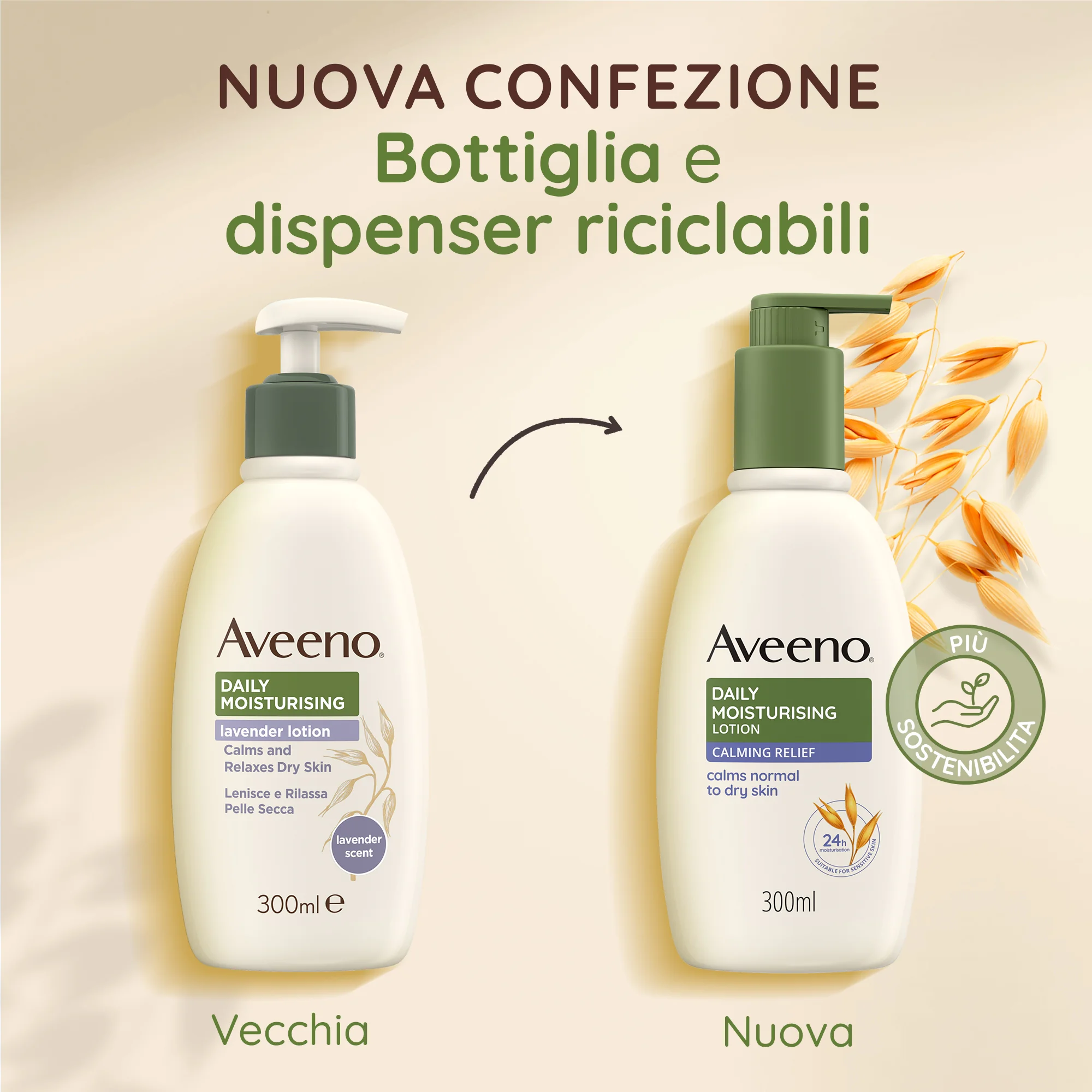 Aveeno Daily Mosturising Crema Idratante Corpo Lavanda  300 ml Crema Profumata all'aroma di Lavanda