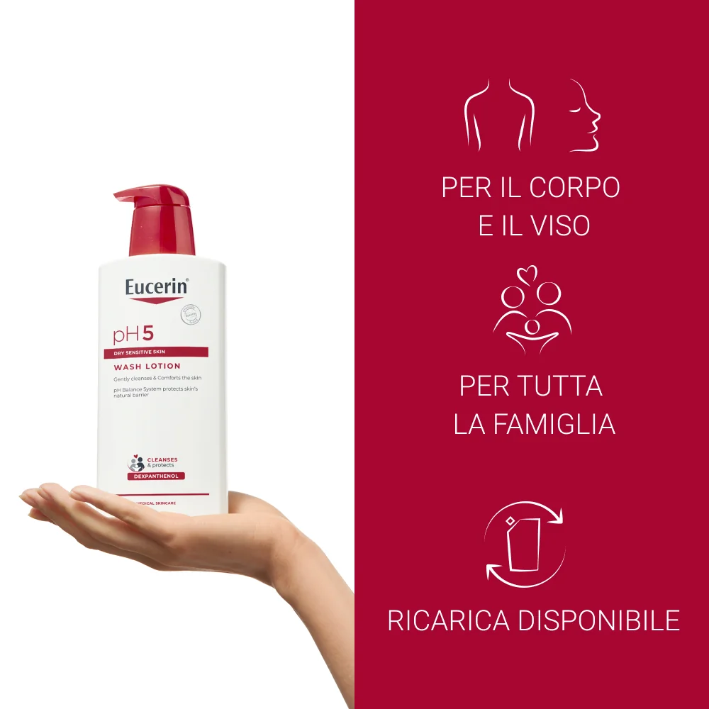 Eucerin Ph5 Detergente Fluido 400 ml Preserva la Resilienza della Pelle