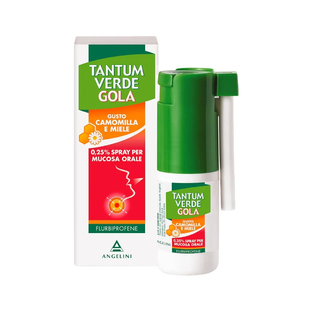 Tantum Verde Gola 0,25% Spray Mucosa Orale Gusto Camomilla E Miele 15 ml