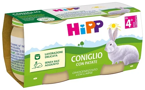 Hipp Omogeneizzato Coniglio Con Patate 2 Pezzi Da 80 G