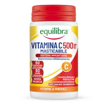 Equilibra Vitamina C 500 mg 60 Compresse Masticabili Integratore per Sistema Immunitario