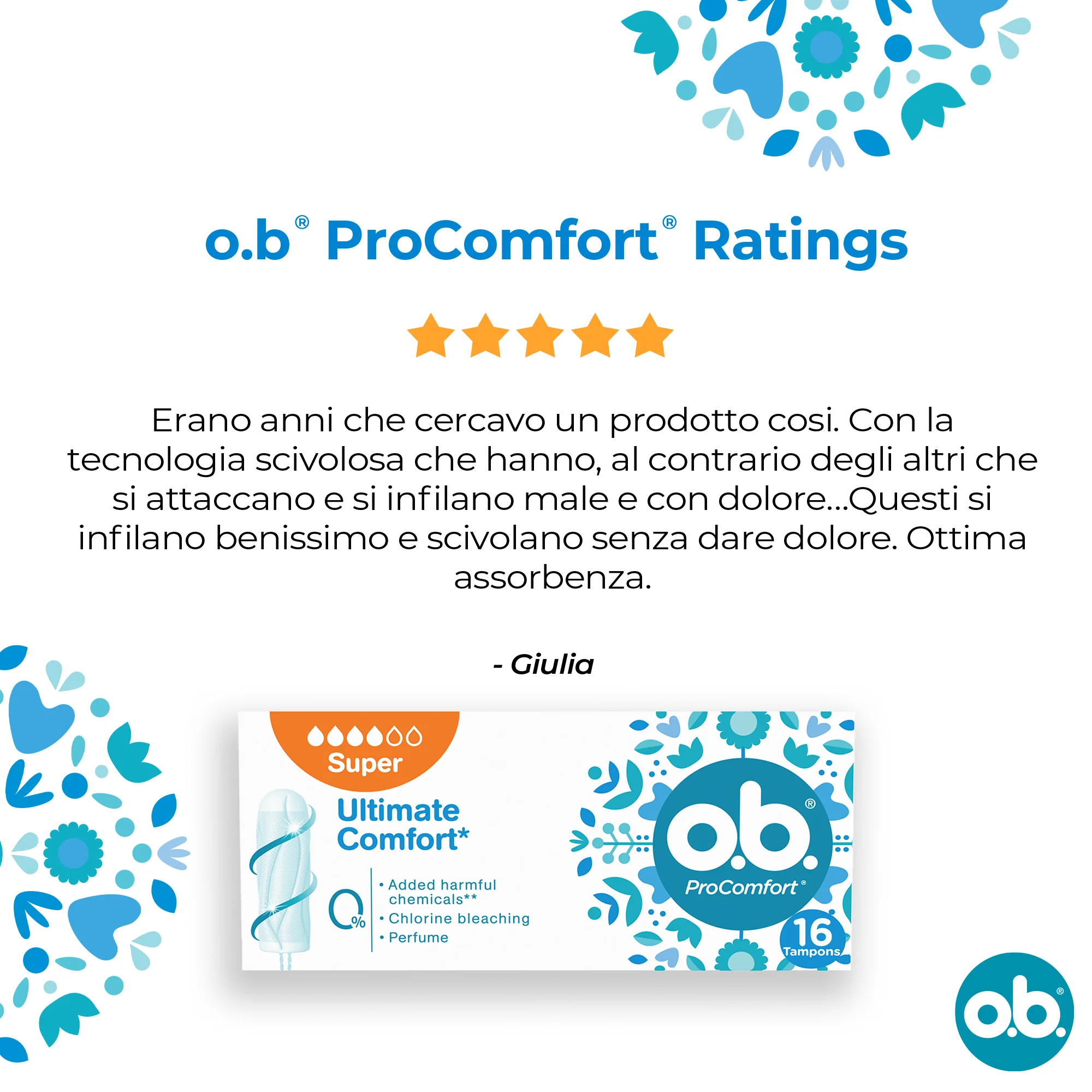 Ob Super Pro Comfort 16 Pezzi Flusso Molto Abbondante