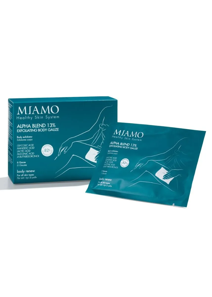 Miamo Alpha Blend 13% Exfoliating Body Gauze Box 6 Buste Garze Esfolianti Corpo