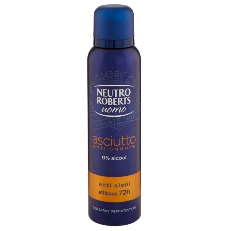 Neutro Roberts Deo Spray Uomo Anti Sudore Arancio 150 ml Essenza Mediterranea