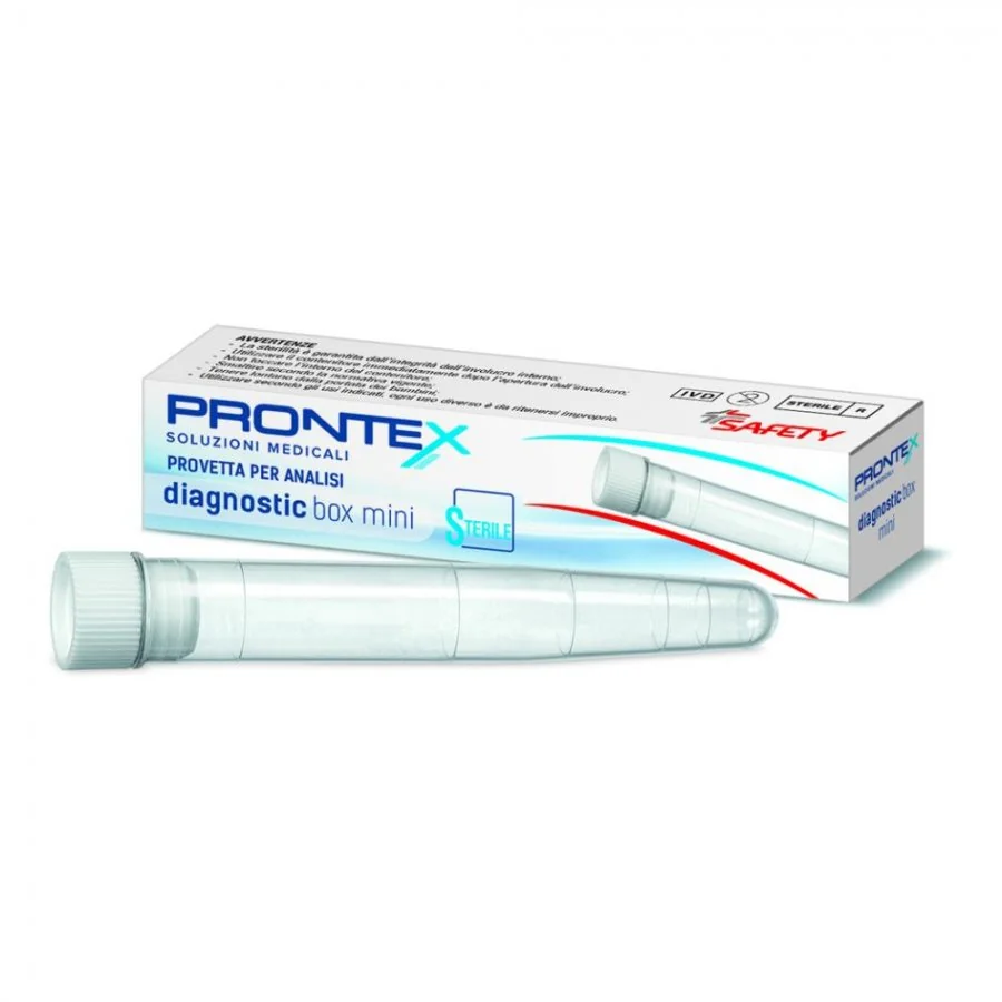 Safety Prontex Diagnostic Box Mini Provetta Sterile Per Urine Con Tappo