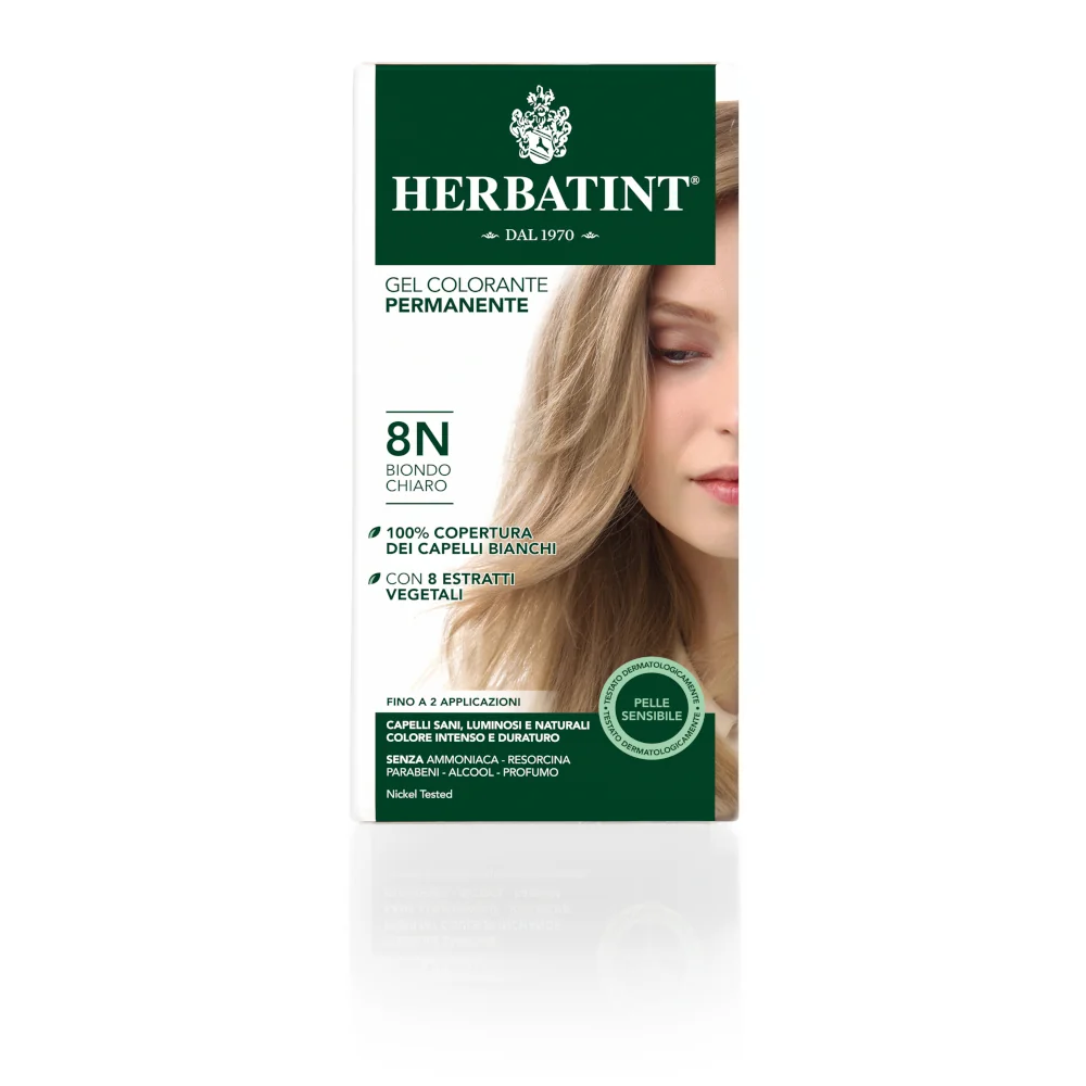Herbatint Gel Permanente 8N Biondo Chiaro 150 ml Tintura Capelli
