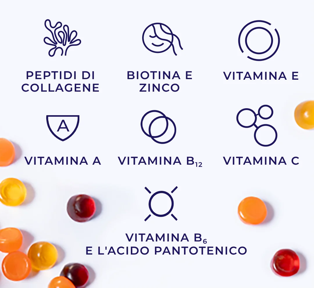 SkinExpert Collagene Gummies 60 Pezzi Per Pelle, Capelli e Unghie