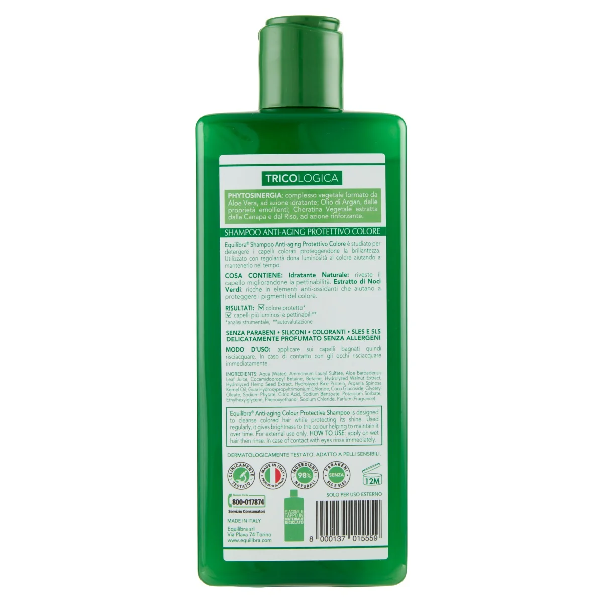 Equilibra Tricol Sh Anti Aging con Estratto di Noci Verdi