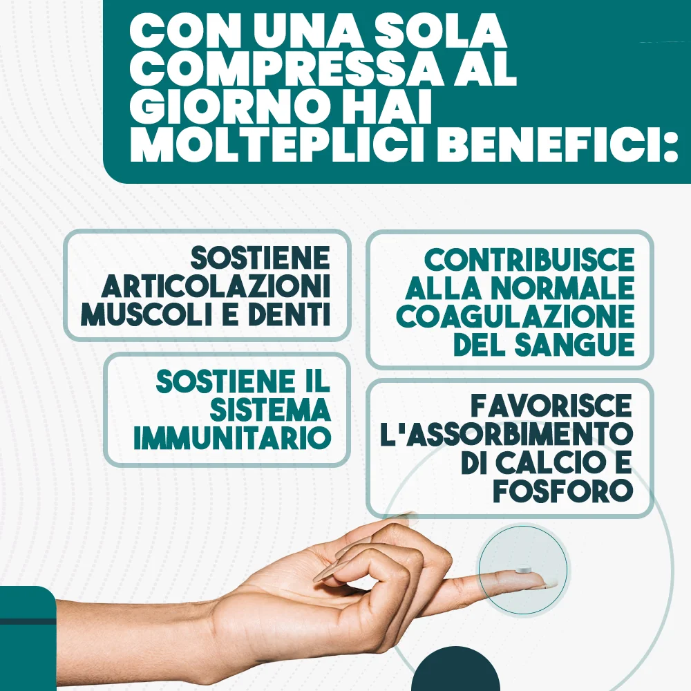 T-Rex Vitamina D3+K2 2000Ui Senza Glutine
