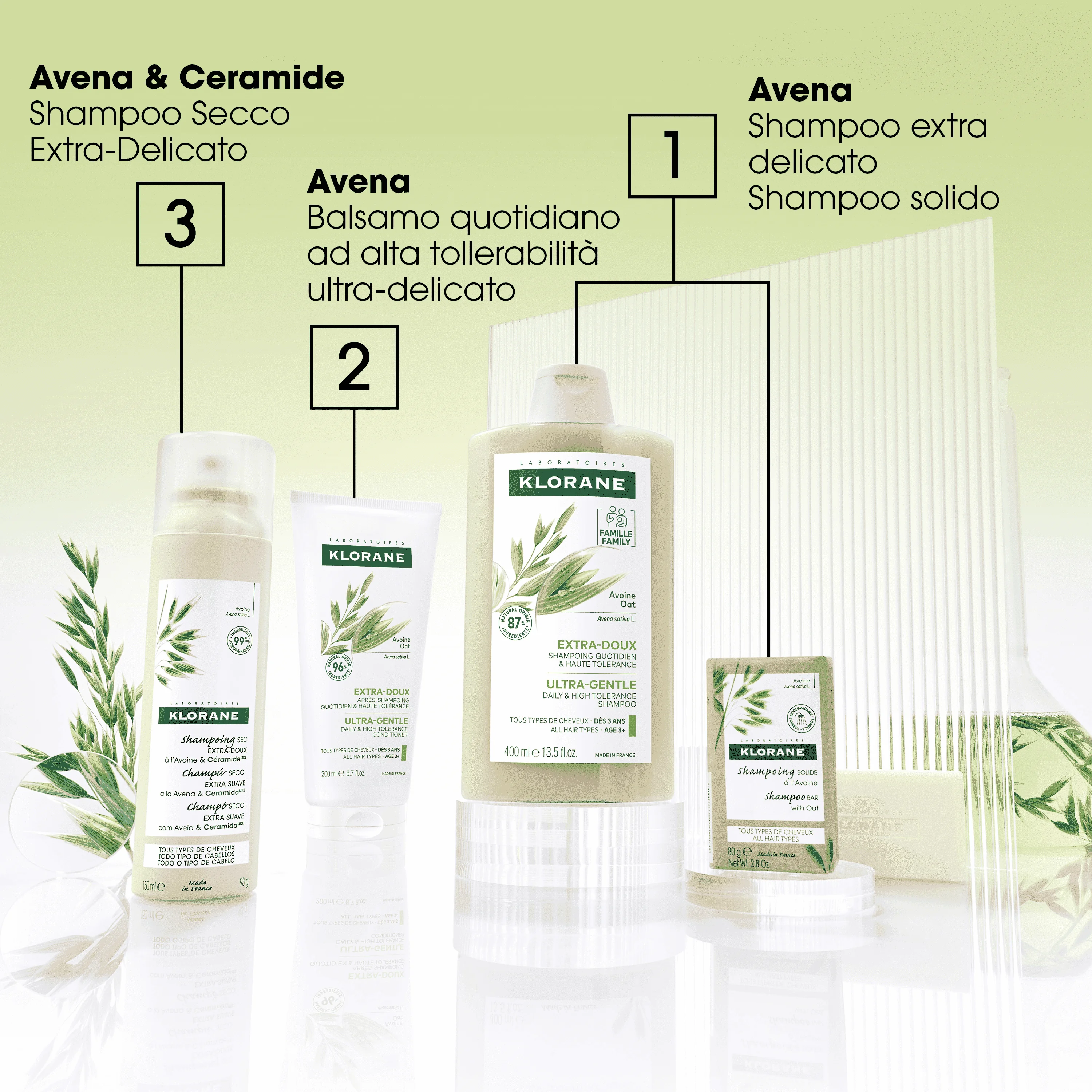 Klorane Shampoo all'Avena Extra delicato 400 ml Tutti i Tipi di Capelli