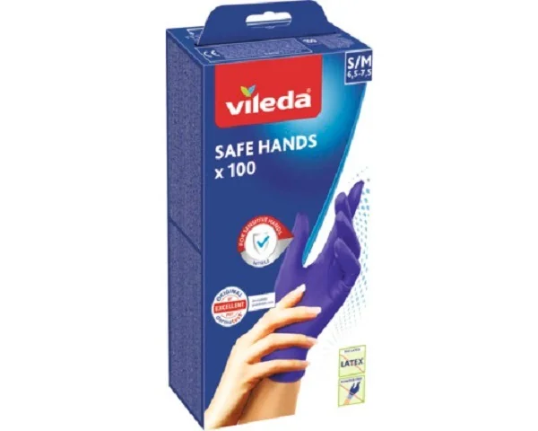 Vileda Guanti Safe Hand Taglia S/M 100Pz