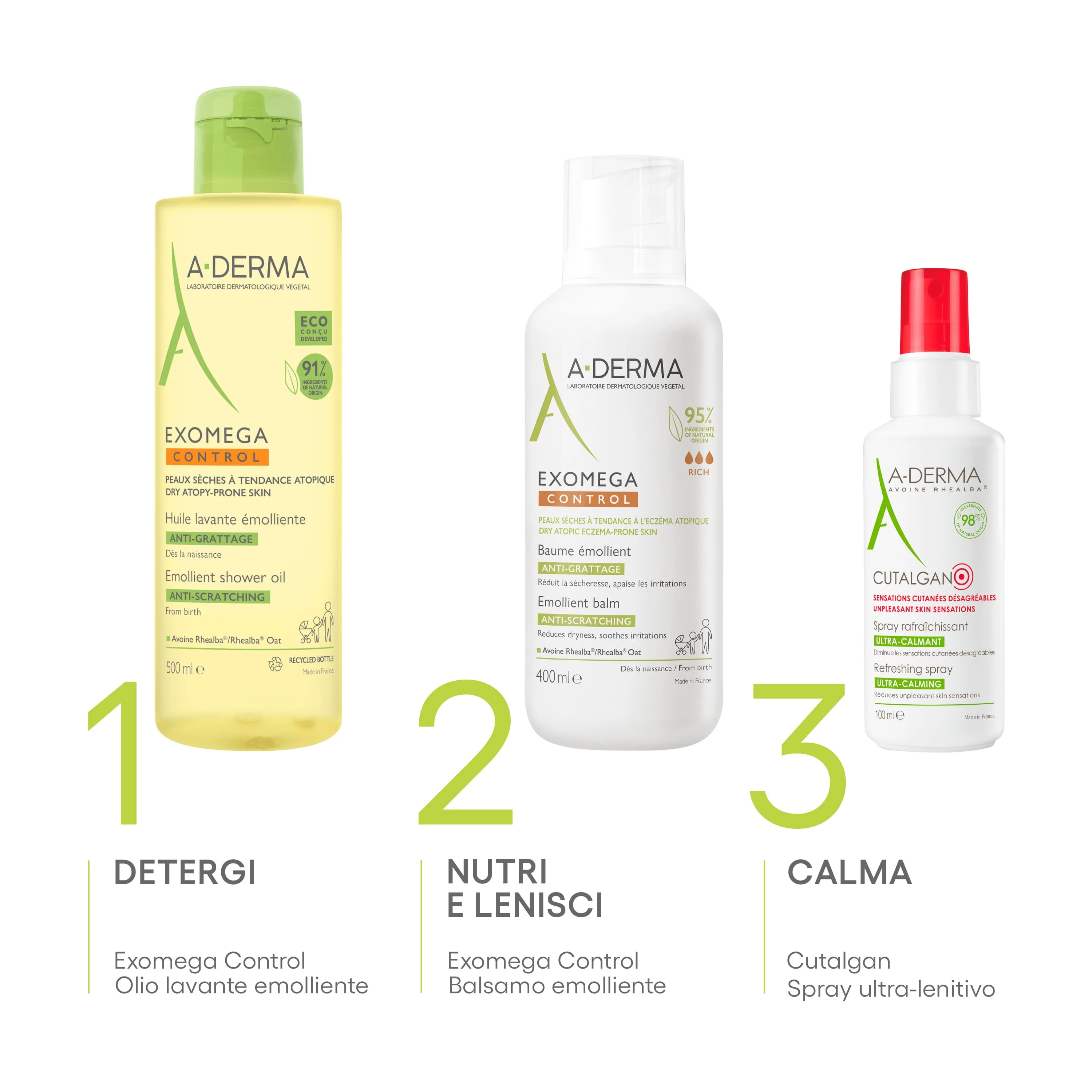 A-Derma Exomega Control Balsamo Emolliente Anti-Grattage 400 ml Pelle Secca a Tendenza Atopica