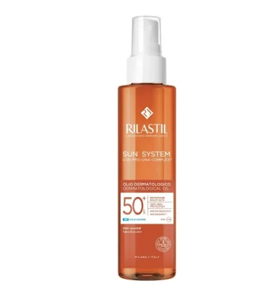 Rilastil Olio Dermatologico Spf50+ 200 ml Protezione Solare Alta