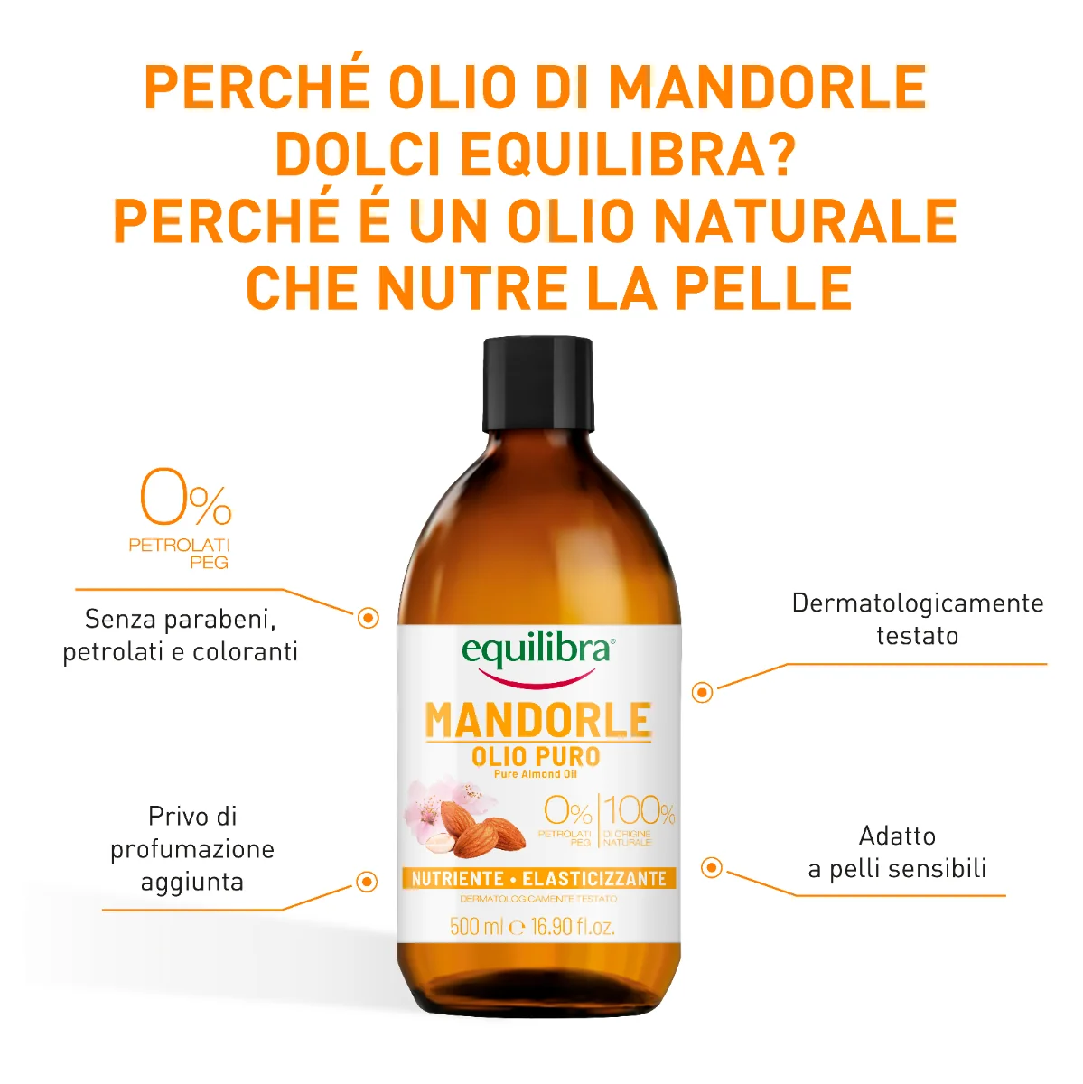 Equilibra Olio Mandorle Puro 500 Ml Emolliente