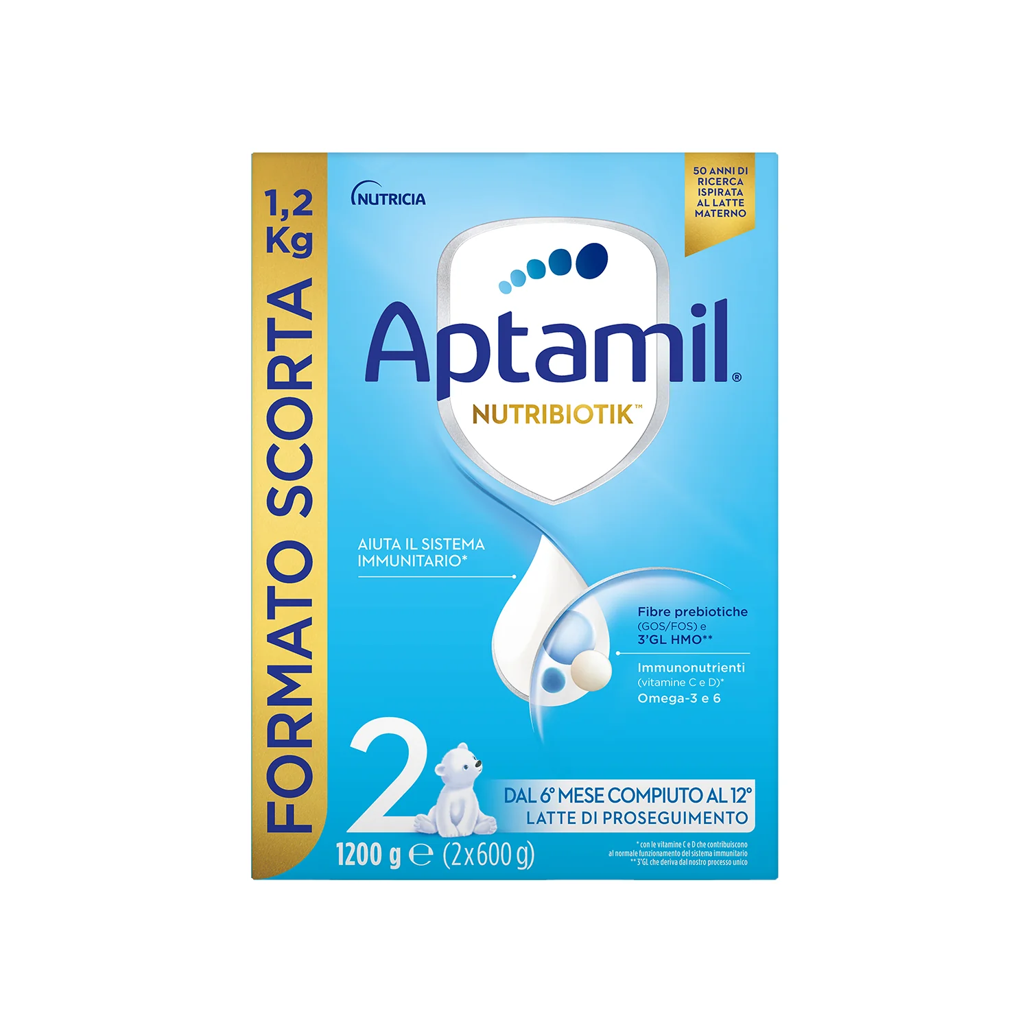 Nutricia Aptamil 2 Latte 1200G Dal 6° mese al 12°