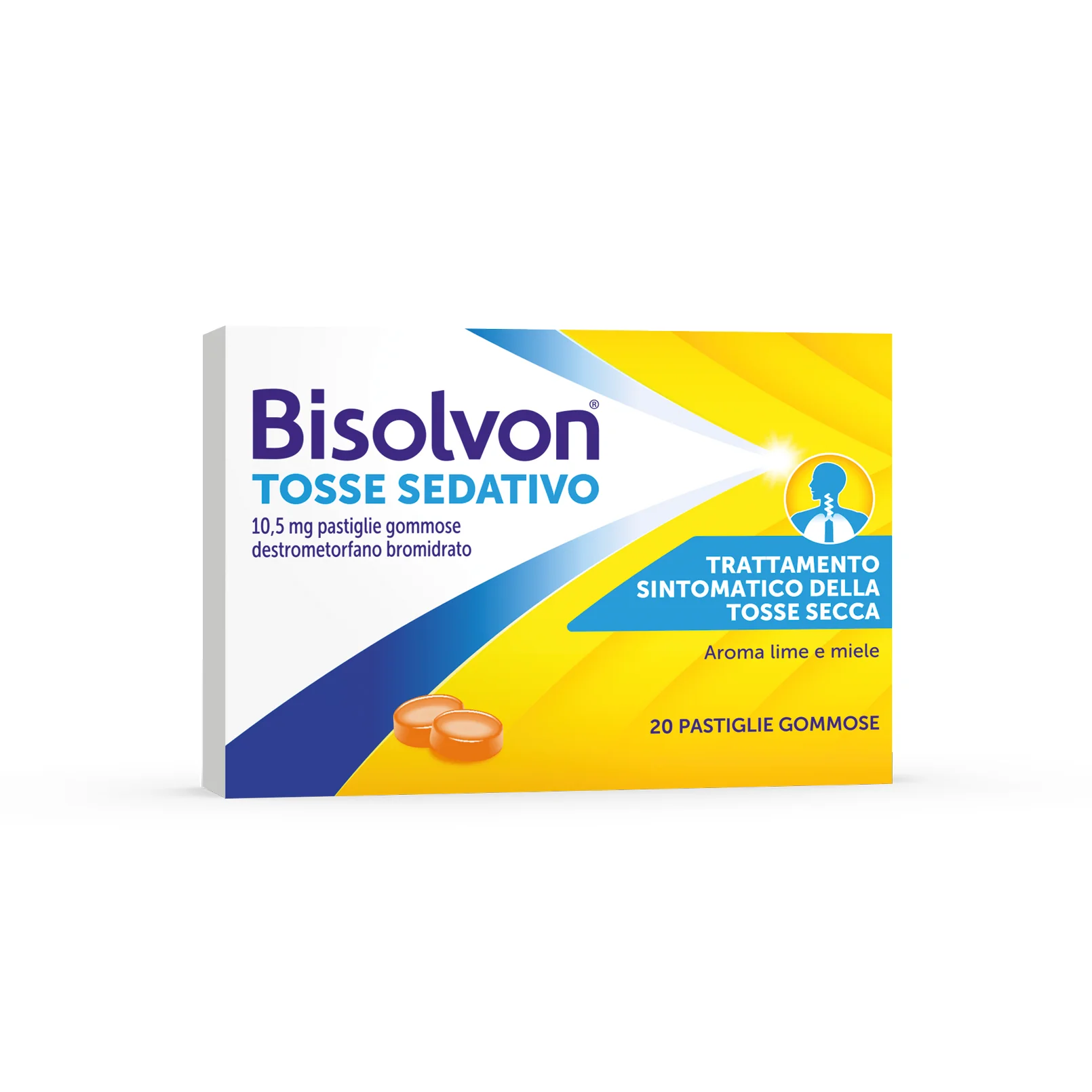Bisolvon Tosse Sedativo 10,5 mg 20 Pastiglie Gommose Calma la Tosse