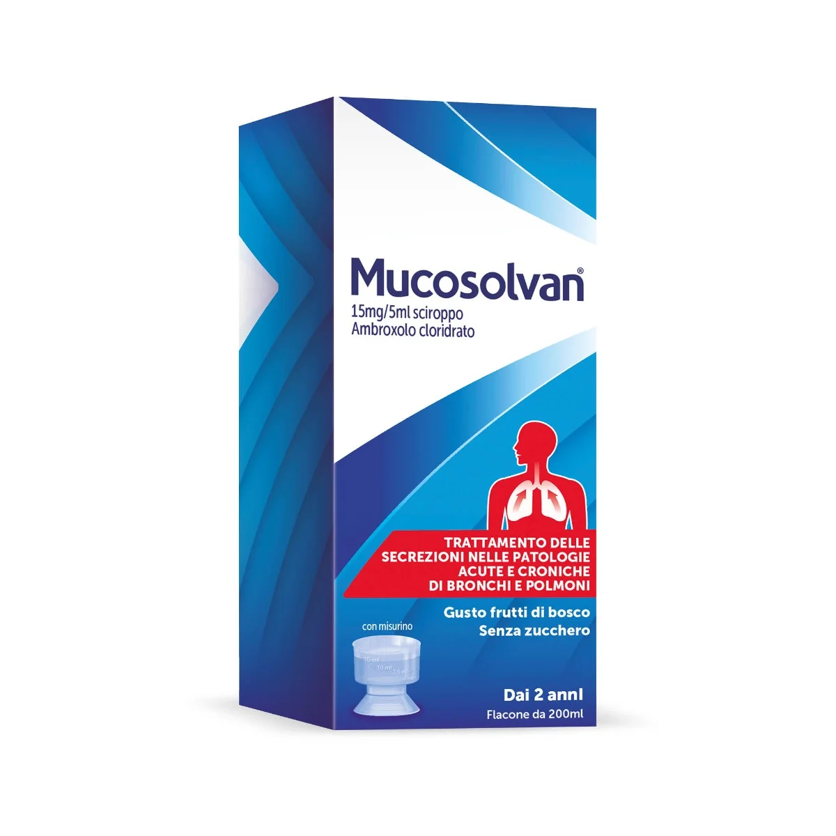 Mucosolvan Sciroppo Gusto Frutti di Bosco 15 mg/5 ml 200 ml Ambroxolo