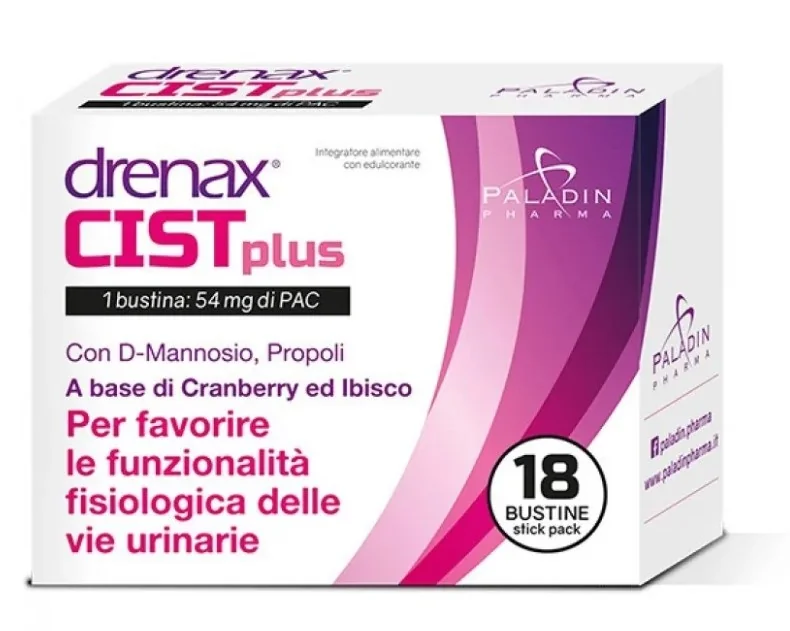 Drenax Forte Cist Integratore Benessere Vie Urinarie 18 Stick Cistite