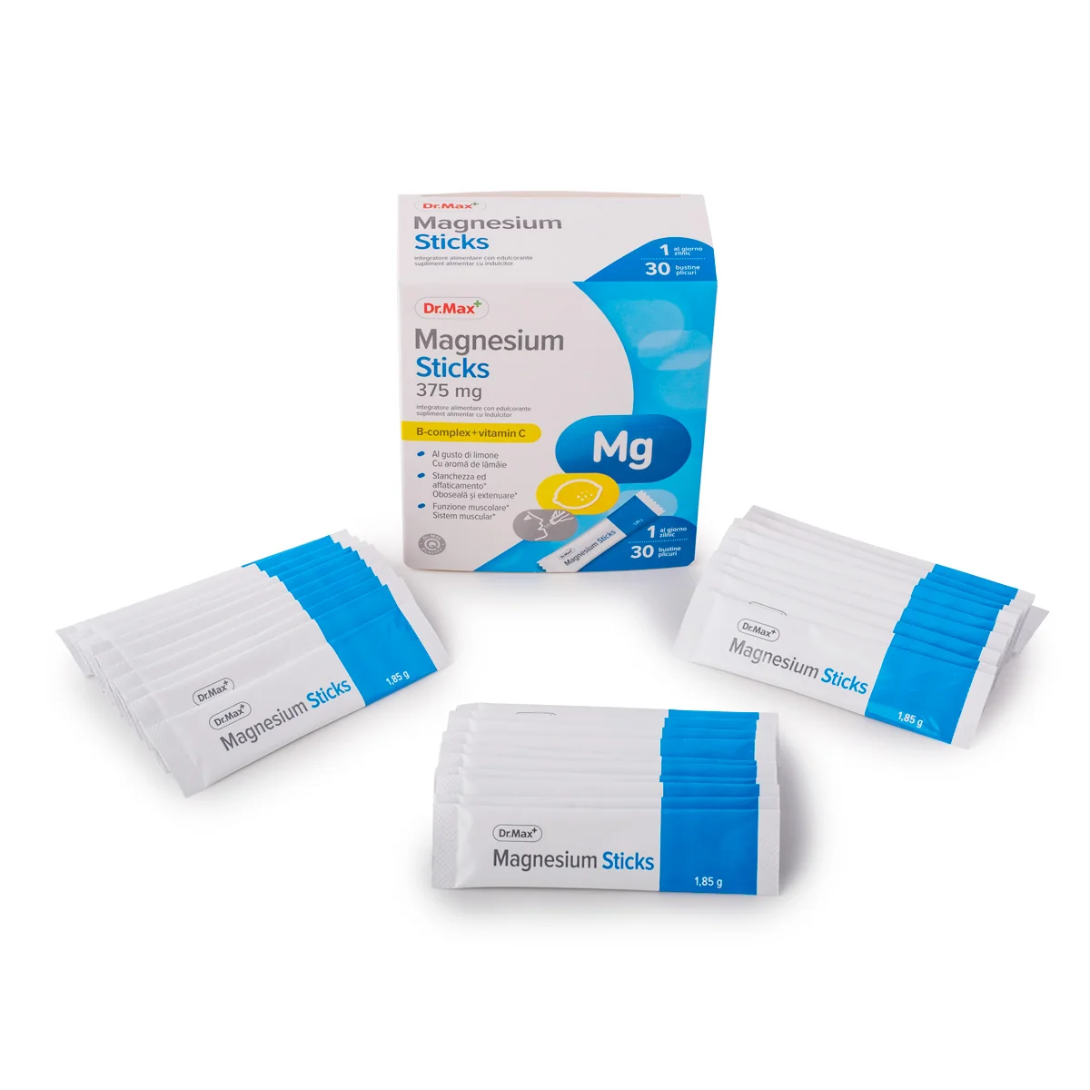 Dr. Max Magnesio Sticks 375MG 30 Bustine Con Vitamina C e del Gruppo B