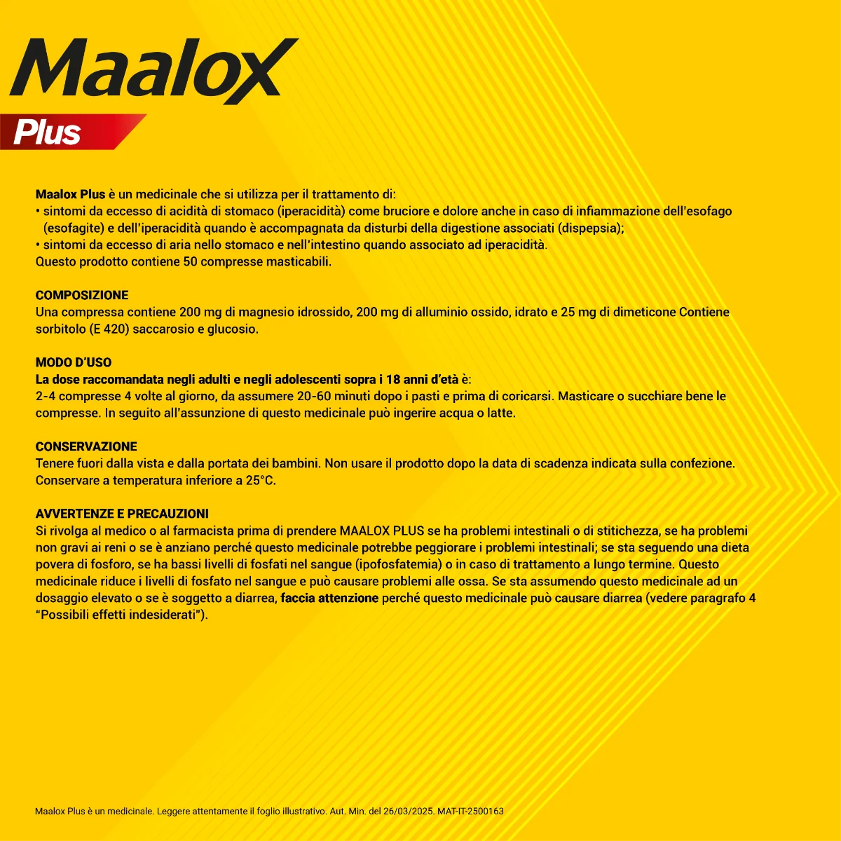 Maalox Plus 50 Compresse Masticabili Antiacido Antigonfiore