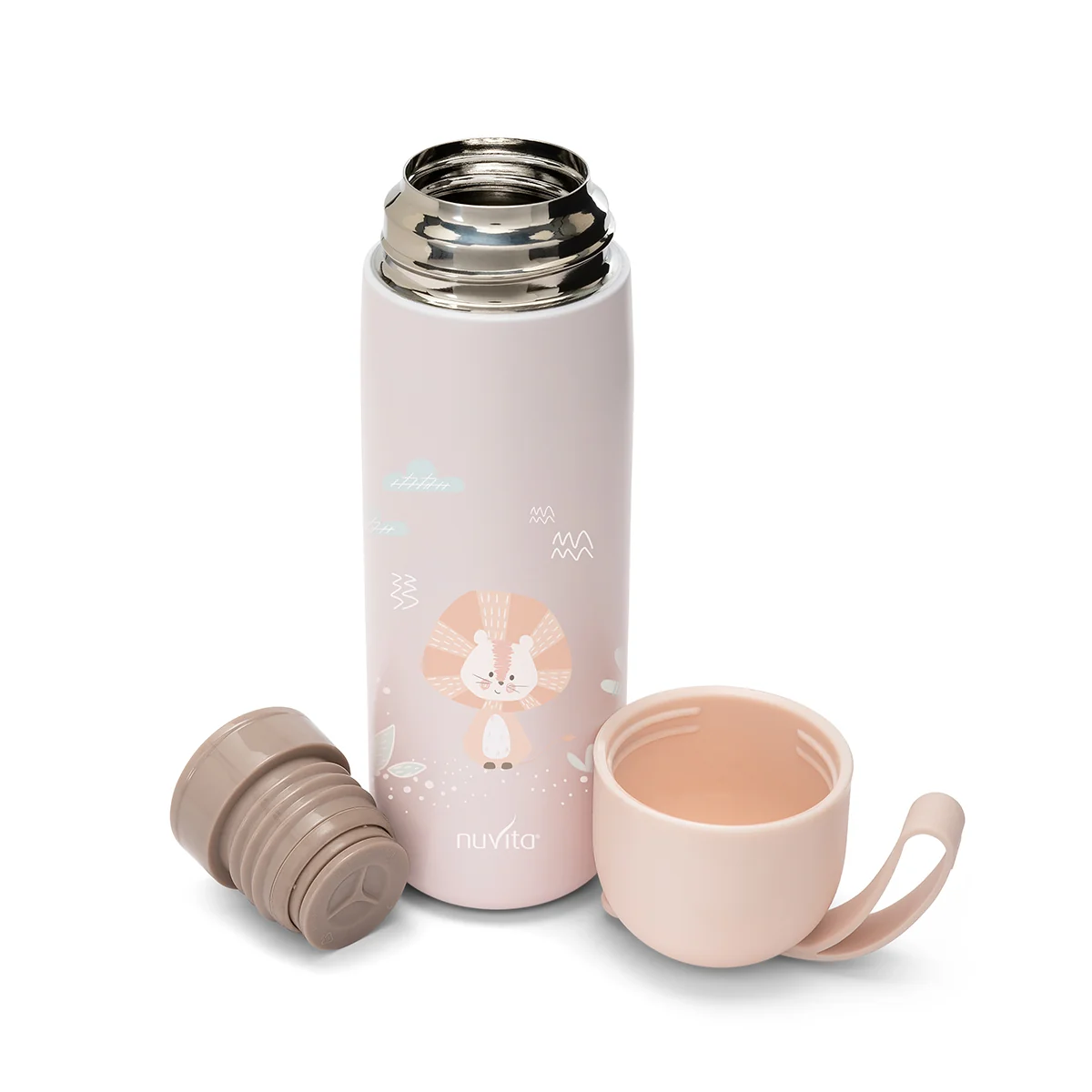 Borraccia Termica Con Manico In Silicone Rosa 400 ml 