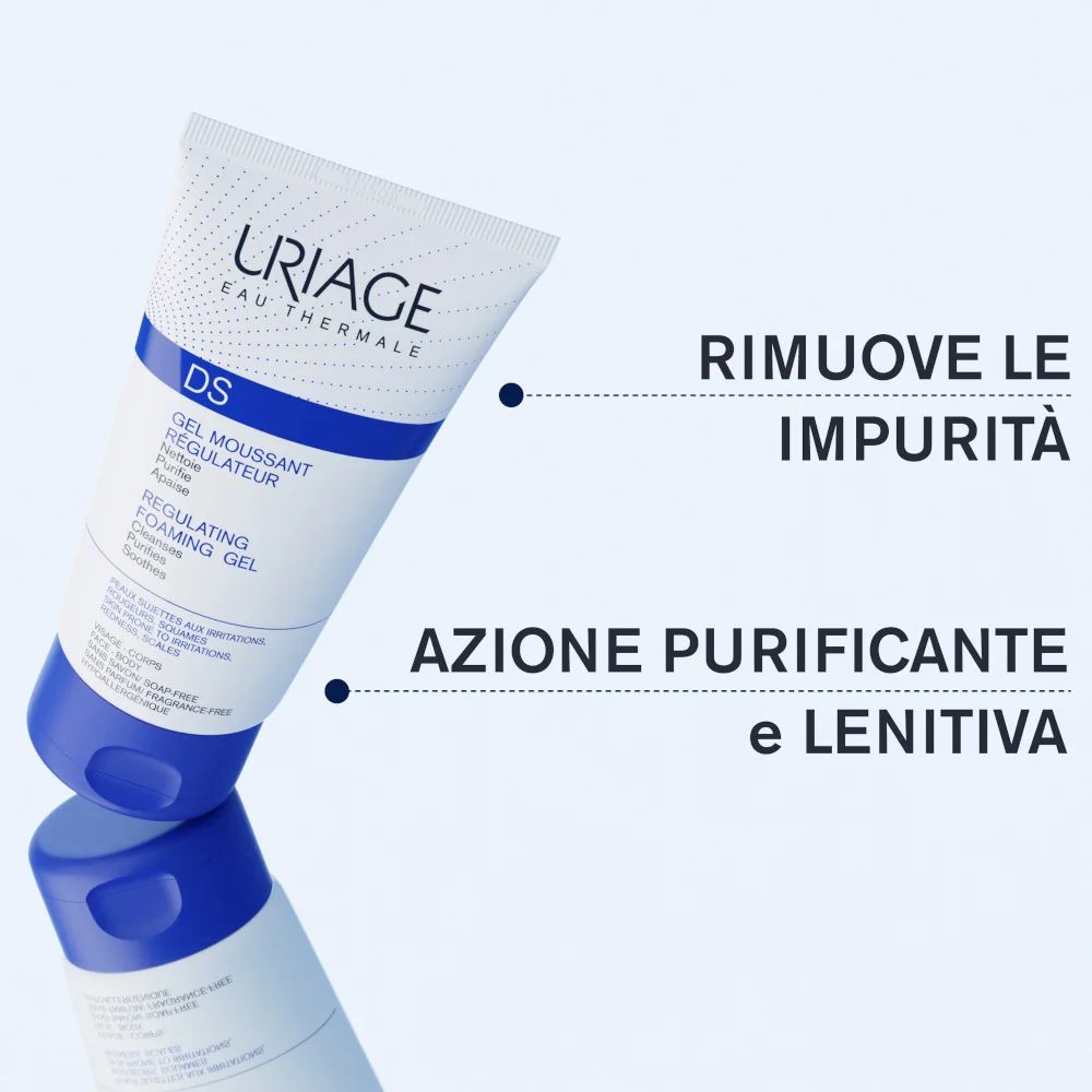 Uriage DS Gel Nettoyant Gel Detergente Regolatore 150 ml Pelle Sensibile e Irritata