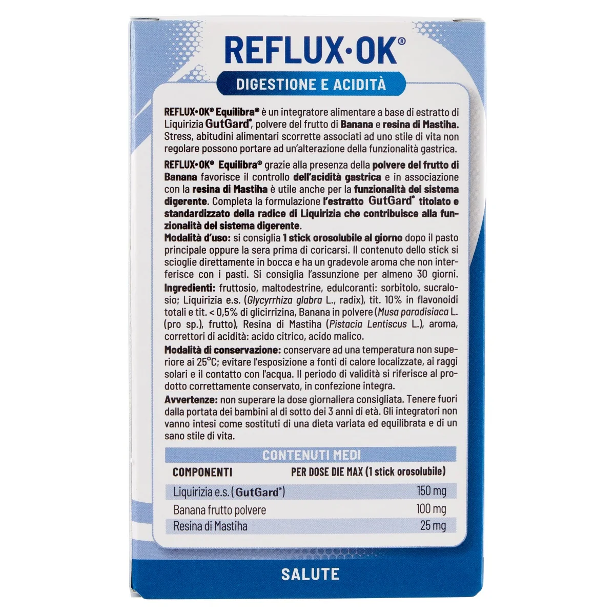 Equilibra Reflux Ok Acidità Gastr14 Stik Senza Glutine