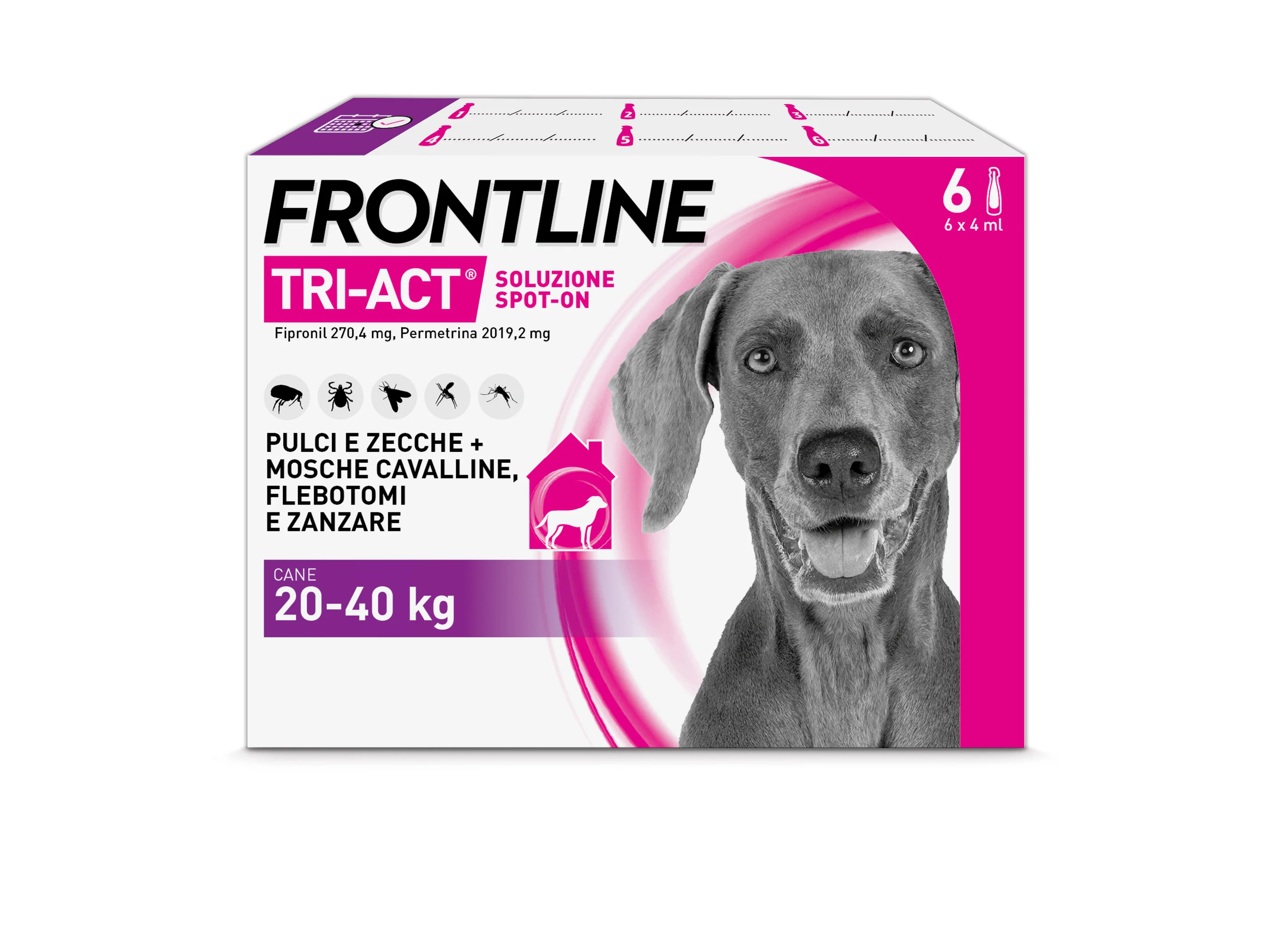 Frontline Tri-Act X6 Antiparassitario Per Cani Contro Parassiti E Insetti Volanti (20-40Kg)