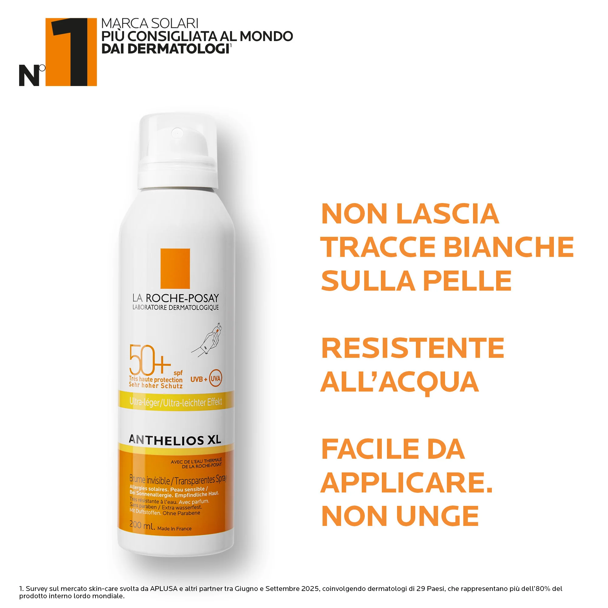 La Roche Posay Anthelios Spray Corpo Protettivo SPF50+,200 Ml Protezione invisibile