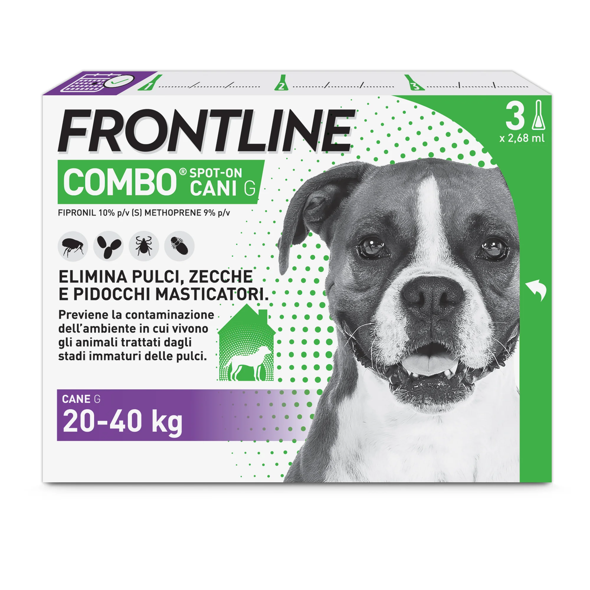 Frontline Combo Cani X3 Antiparassitario Contro Pulci, Zecche E Pidocchi (20-40Kg)