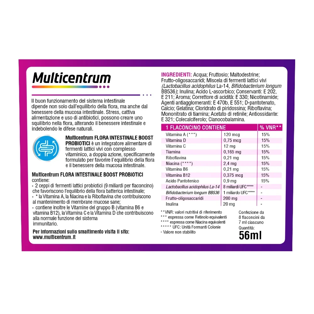 Multicentrum Duobiotico 8 Flaconcini 7 ml Integratore Probiotico