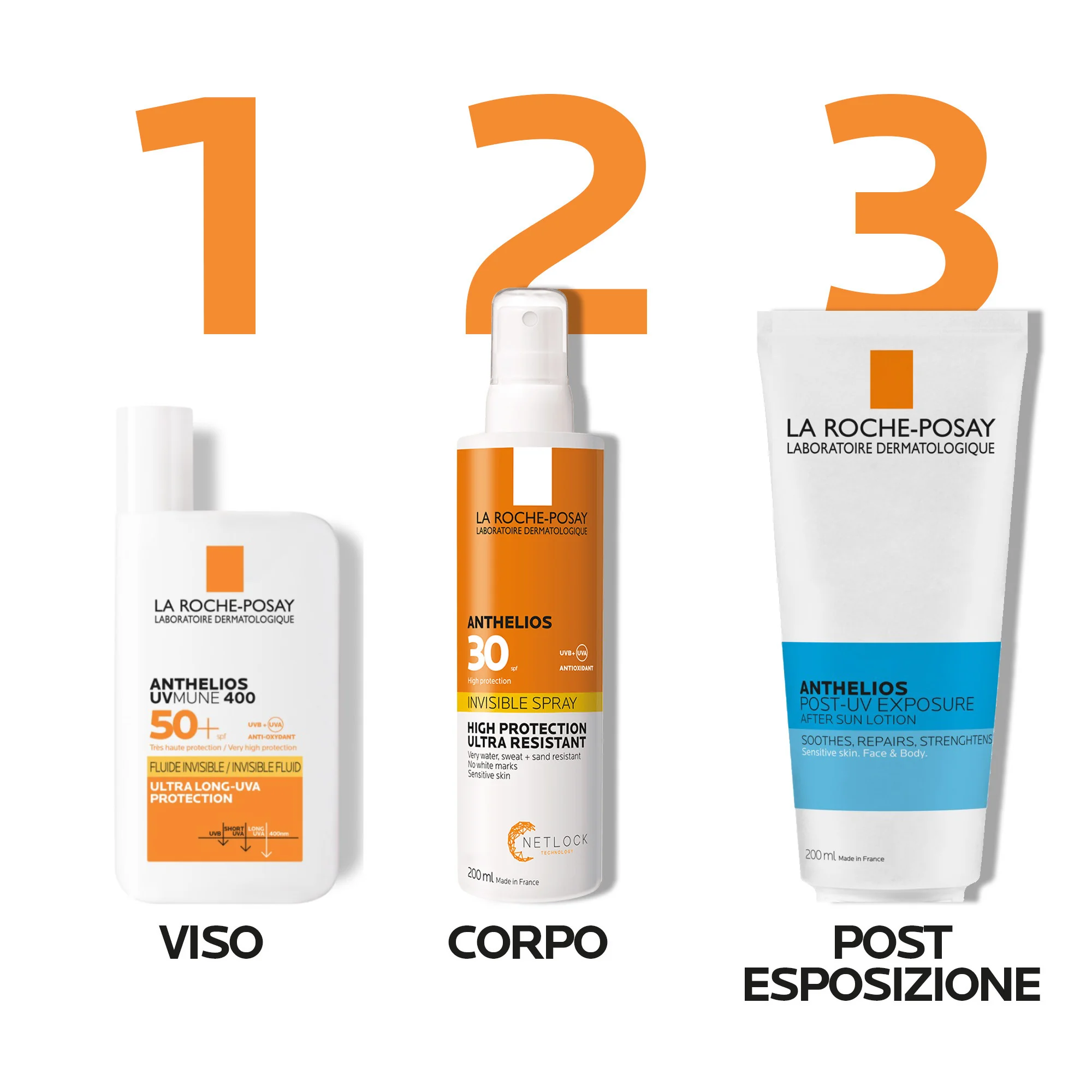 La Roche Posay Anthelios Spray Invisibile Corpo SPF30, 200 Ml Protezione solare