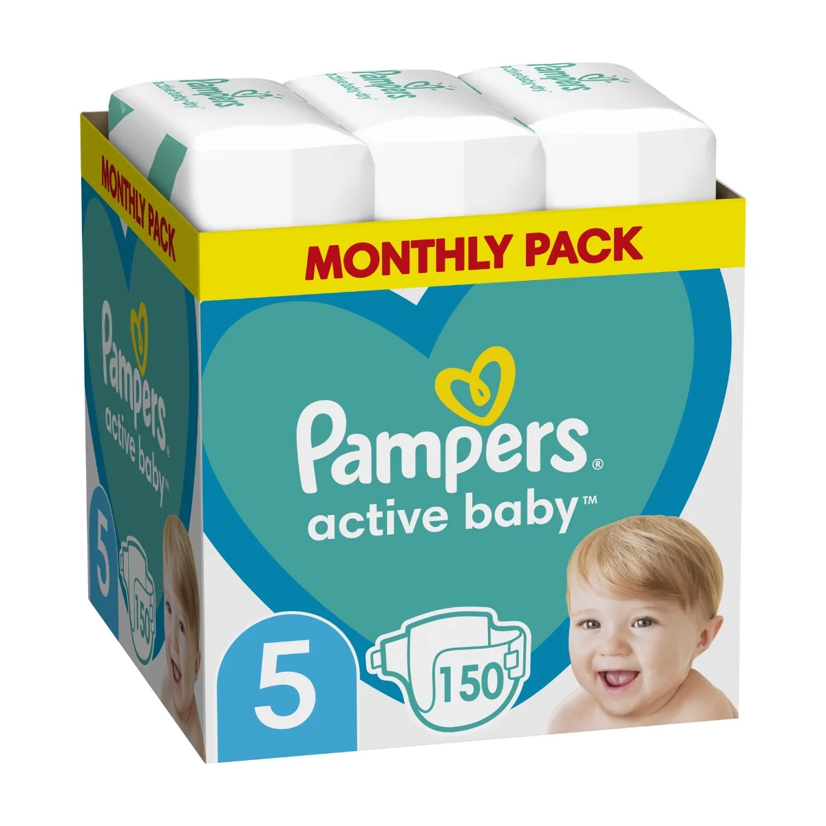 Pampers Active Baby Nappies 5X150 11-16 Kg
