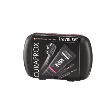 Curaprox Black Is White Travel Set Dentifricio 10ml + Spazzolino
