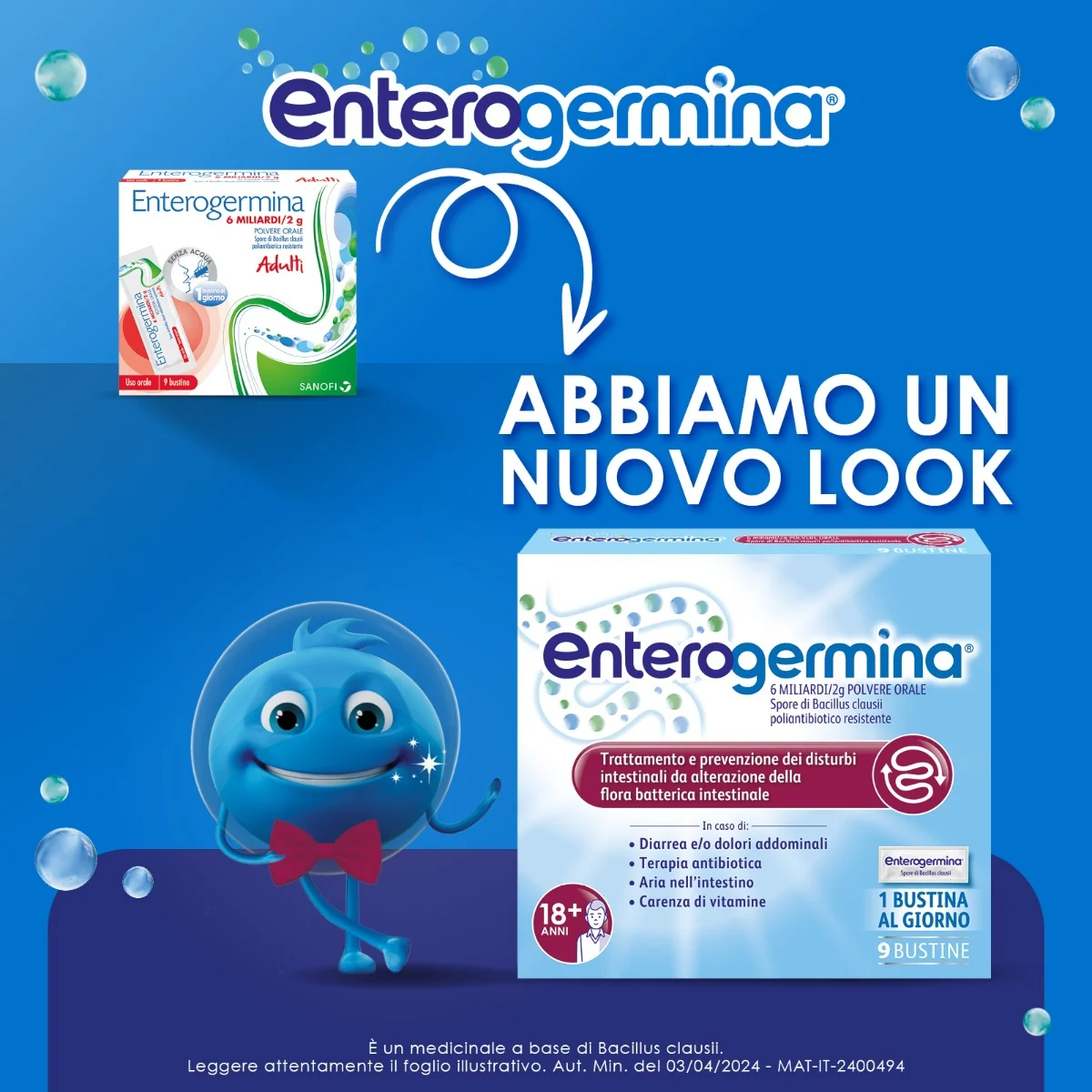 Enterogermina 6 Miliardi 10 Bustine Ripristino Flora Batterica Intestinale